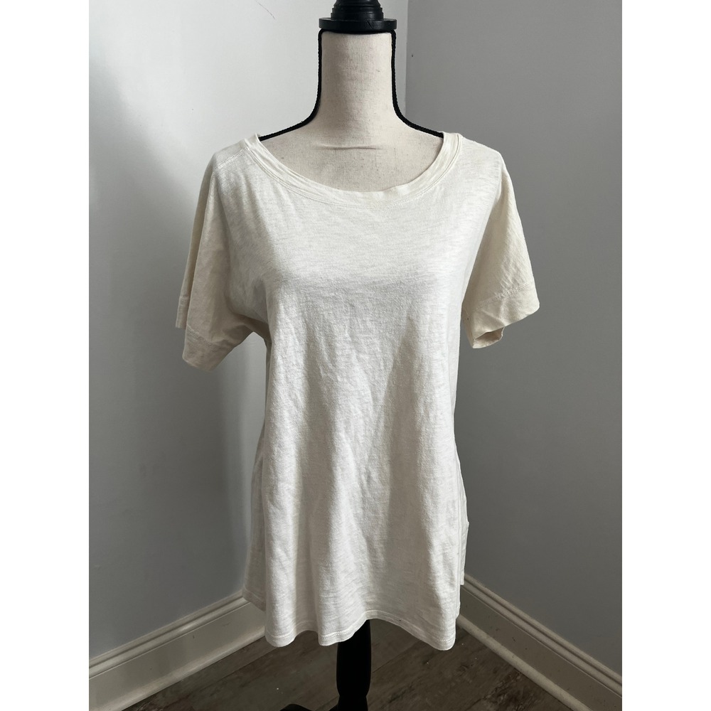 The North Face Slub Knit Shirt XL Cream Short Sleeve Gorpcore Minimalist Neutral